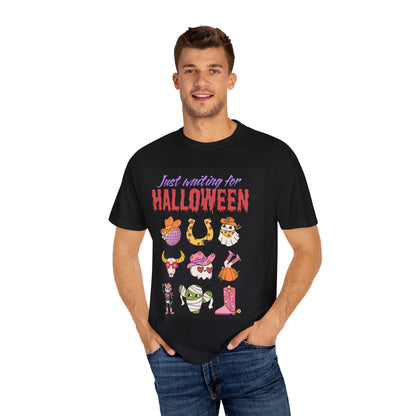 Halloween Unisex T-shirt - 'I am just waiting for halloween'