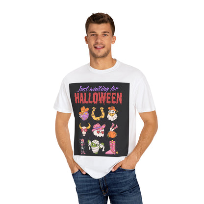 Halloween Unisex T-shirt - 'I am just waiting for halloween'