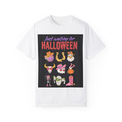 Halloween Unisex T-shirt - 'I am just waiting for halloween'