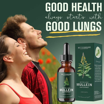 Betterbrand BetterLungs – Mullein Leaf Extract for Lung Cleanse & Respiratory Health | Natural Non-GMO Tincture Drops | 1-Month Supply