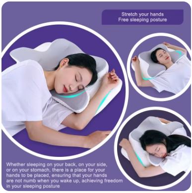 1pc Memory Foam Cervical Pillow - 2-in-1 Ergonomic Contour Orthopedic Neck Pillow for Pain Relief