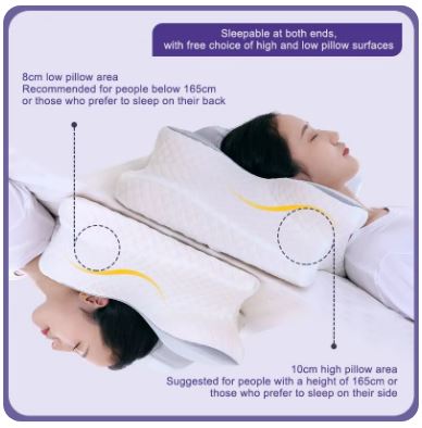 1pc Memory Foam Cervical Pillow - 2-in-1 Ergonomic Contour Orthopedic Neck Pillow for Pain Relief