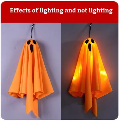 Halloween LED Glow Ghost Lights – Indoor & Outdoor Hanging Decoration | Haunted House Horror Props | 2024 Edition