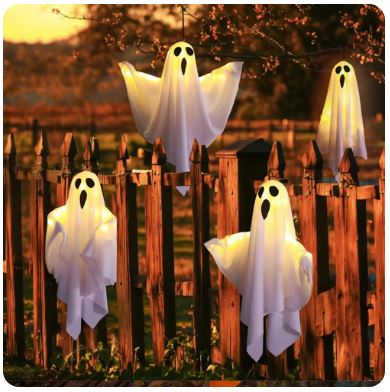 Halloween LED Glow Ghost Lights – Indoor & Outdoor Hanging Decoration | Haunted House Horror Props | 2024 Edition