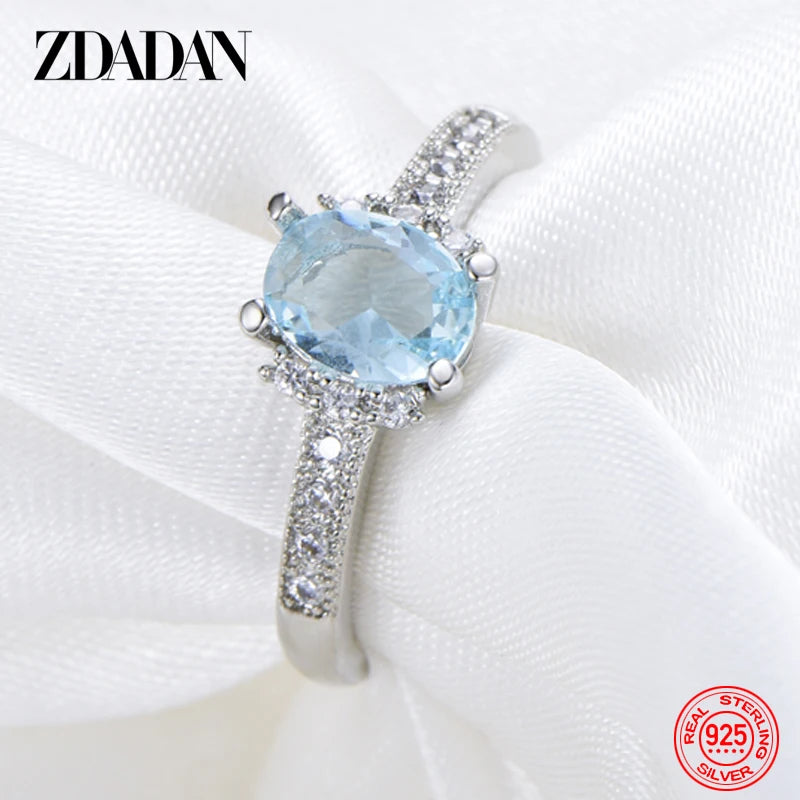 Aquamarine Elegance Sterling Silver Ring