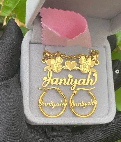 Personalized Crown Butterfly Jewelry Set