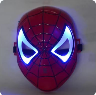 Disney Anime Spider-Man LED Light Mask - Cool Cartoon Iron Man & Captain America Costume Prop | Kids Party and Performance Gift