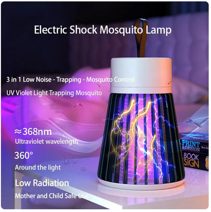 USB Rechargeable Electric Shock Mosquito Killer Lamp - UV Light Trap for Outdoor Camping, Anti-Mosquito Repellent Lighting