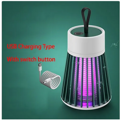 USB Rechargeable Electric Shock Mosquito Killer Lamp - UV Light Trap for Outdoor Camping, Anti-Mosquito Repellent Lighting