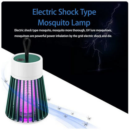 USB Rechargeable Electric Shock Mosquito Killer Lamp - UV Light Trap for Outdoor Camping, Anti-Mosquito Repellent Lighting