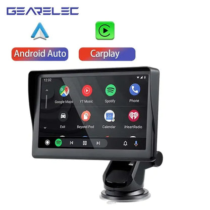 Universal 7-Inch Car Radio Multimedia Video Player with Portable Wireless Apple CarPlay and Android Auto