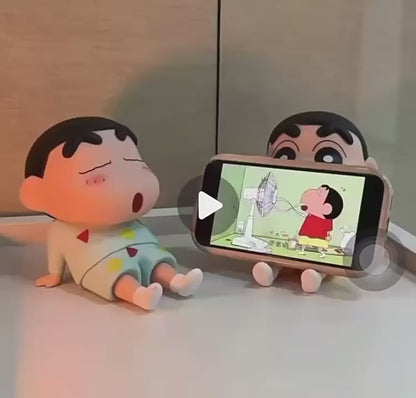 Crayon Shin-Chan Anime Figure Phone Holder - Kawaii Desktop Ornament & Mini GK Collection